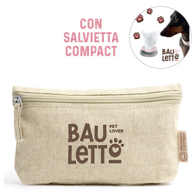 pochette cotone ecologico con kit accoglienza animale hotel