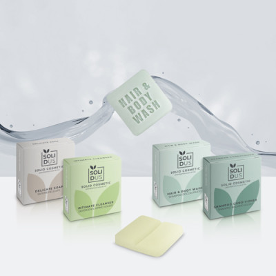 Solid cosmetics for hotels