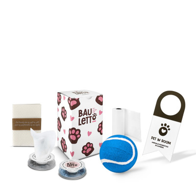 box kit cane in hotel con pallina