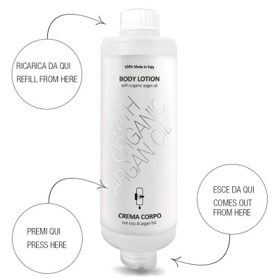 crema corpo dispenser hotel ricaricabile