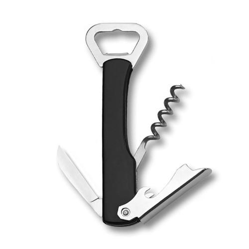 black corkscrew   with bottle opener