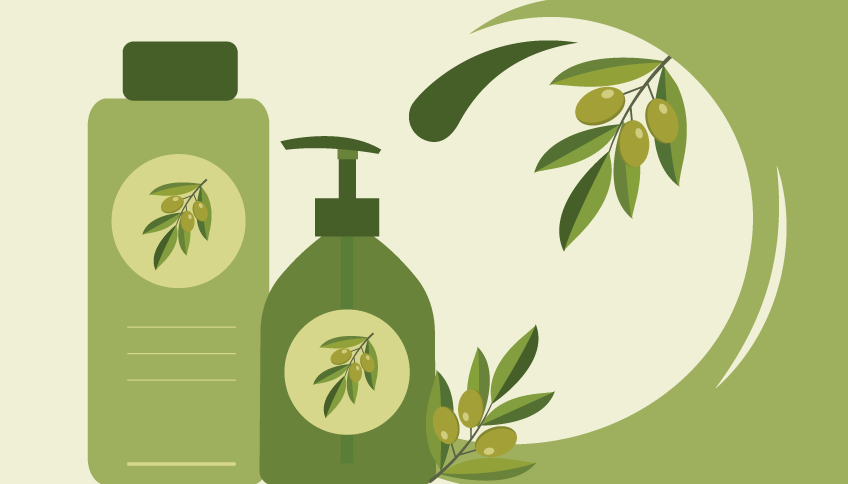 Cosmetics with olive oil for a luxury hotel experience